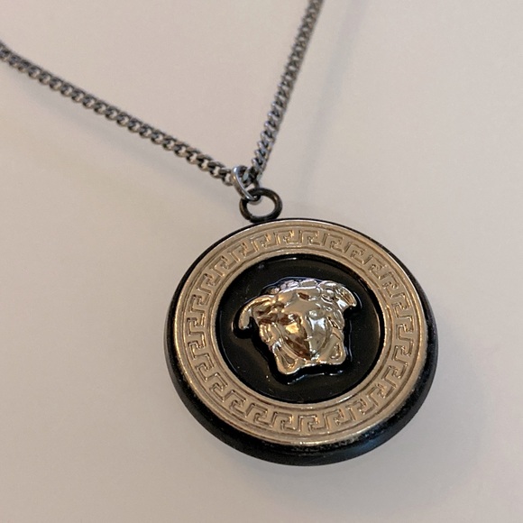 Versace Medusa Button Necklace Upcycled - Picture 2 of 5
